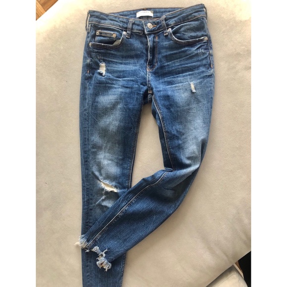 Zara Denim - Zara torn skinny jeans with frayed hem-  denim